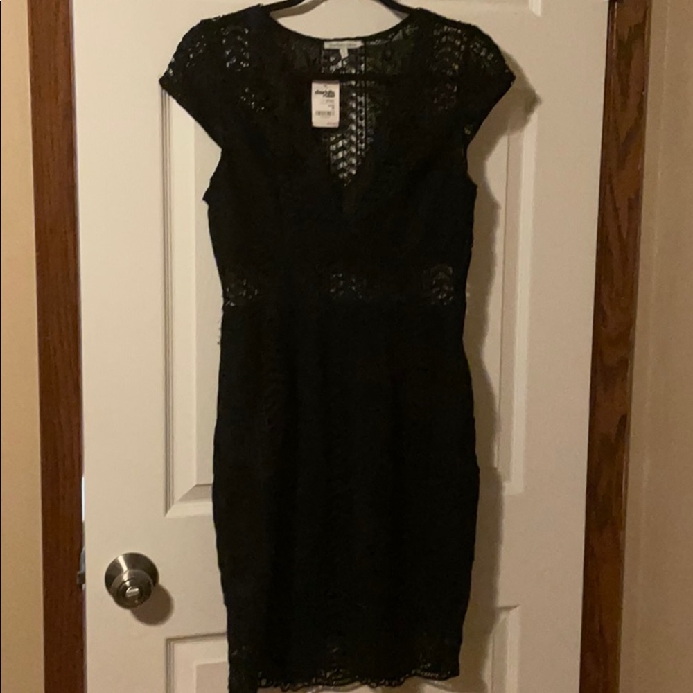 Black lace cocktail dress